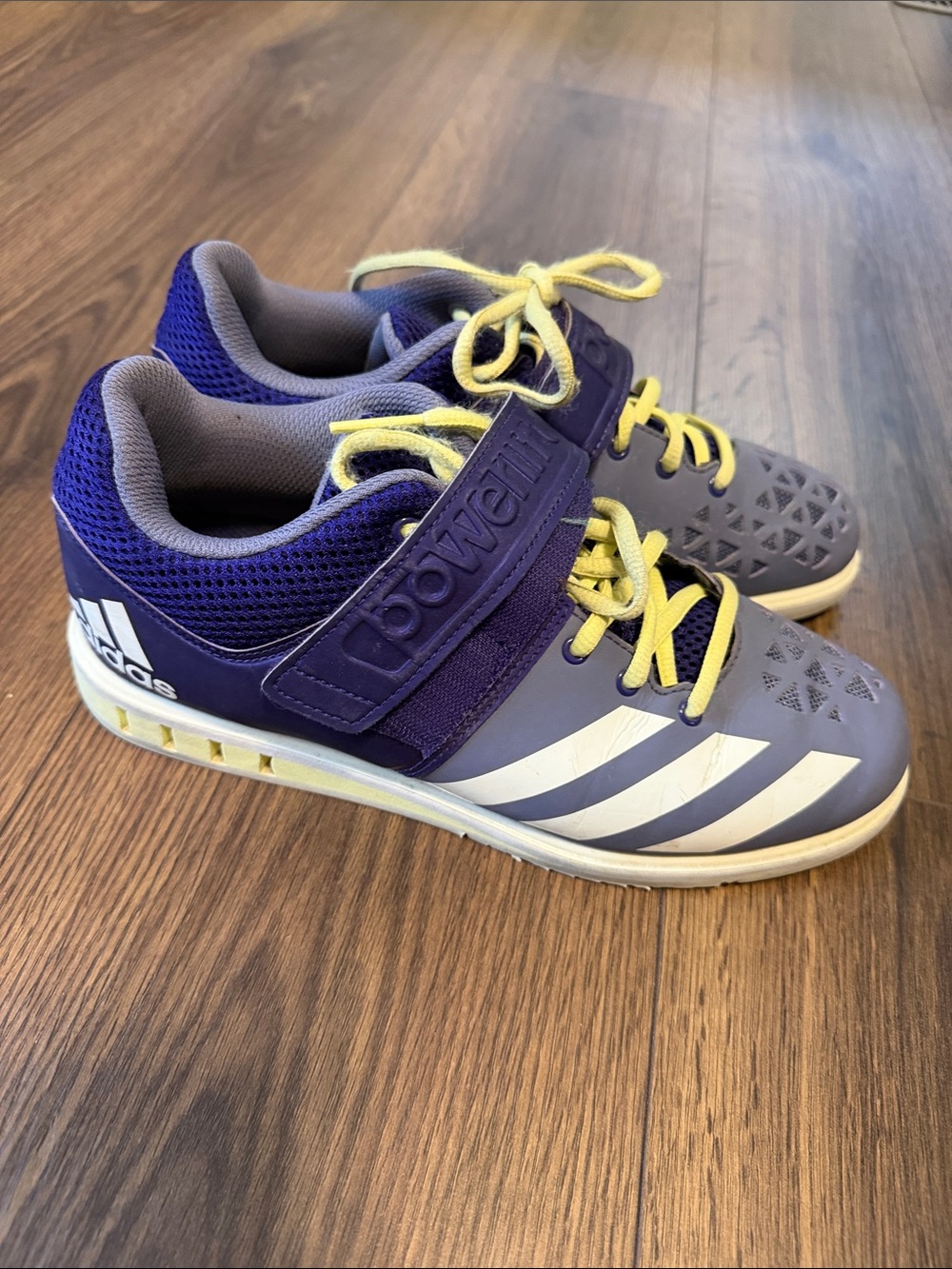 adidas Purple, Gray & Yellow Athletic lifters